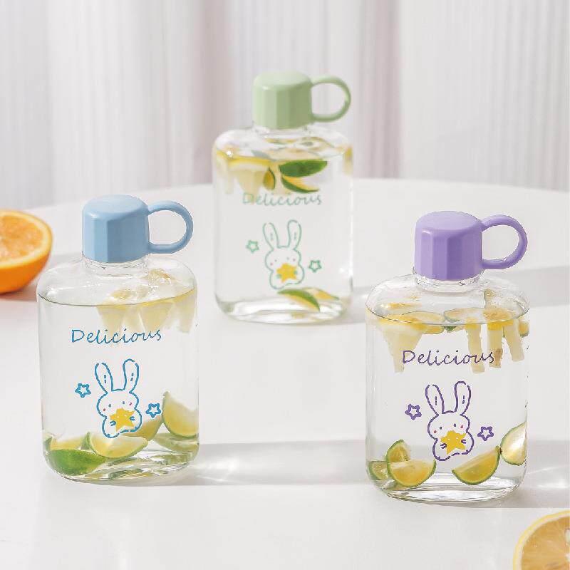 日本进口简约创意卡通玻璃随手杯便携高颜值玻璃水杯礼品通用杯子