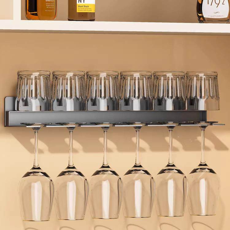 德国轻奢红酒杯置物架啤酒架酒柜高脚杯子收纳壁挂式水杯挂架家用