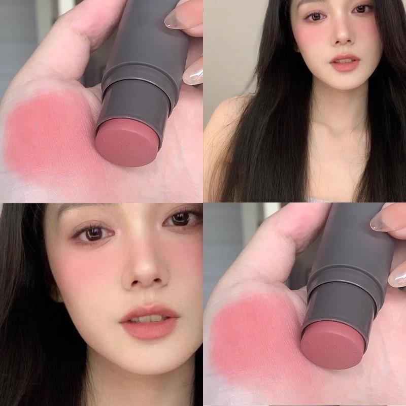 2025新款腮红棒胭脂多用膏白蓬胀色眼影修容晒红女低饱和自然哑光