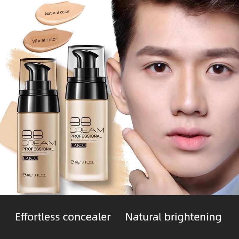 男士专用BB素颜霜粉底液遮瑕痘印自然色小麦色不脱妆正品