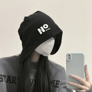 刘宇宁同款帽子女针织系绳护耳帽大头围包头堆堆帽素颜百搭渔夫帽