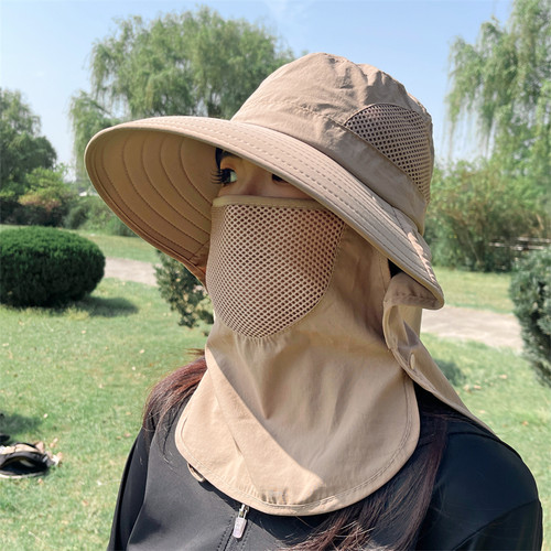 夏季户外钓鱼大帽檐防晒帽女