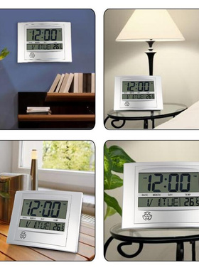 LCD Digital Wall Clock With Thermometer Electronic Temperatu