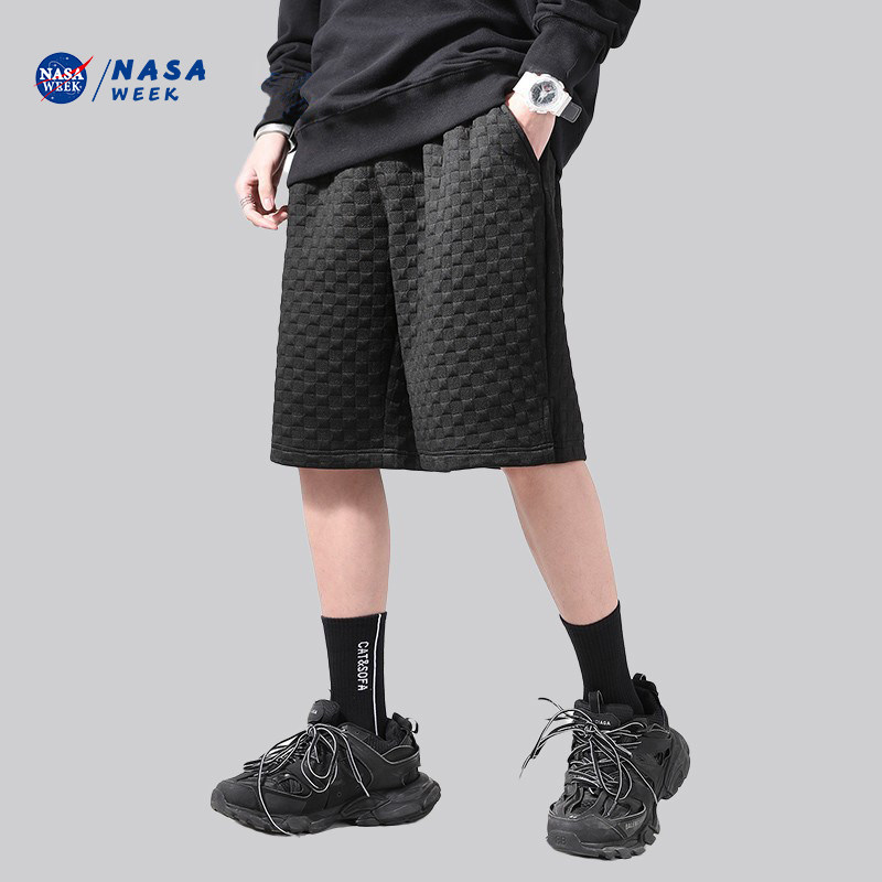 NASA WEEK聯名華夫格衛褲短褲男夏季大碼寬松百搭休閑運動五分褲在類目 男裝, 衛褲中 - 來自Buy2taobao.com提供專業的淘寶代購服務