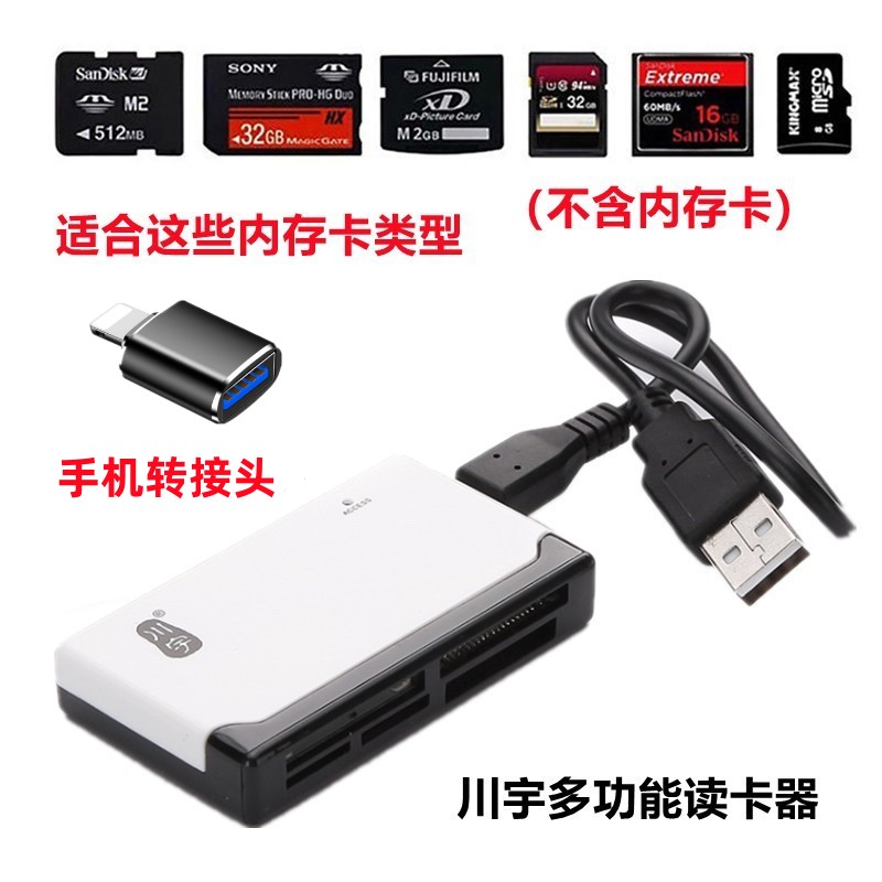 适用尼康D7000 D7100 D90 D600 D610 D7500相机读卡器+手机转接头