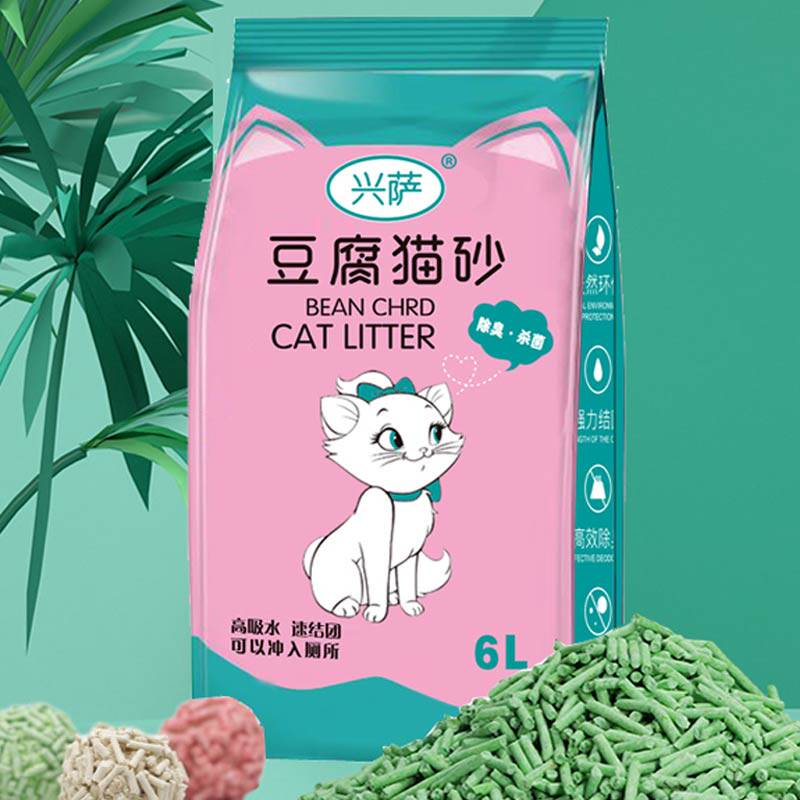 豆腐猫砂结团吸水除臭无尘细颗粒家庭用猫舍猫砂冲厕所