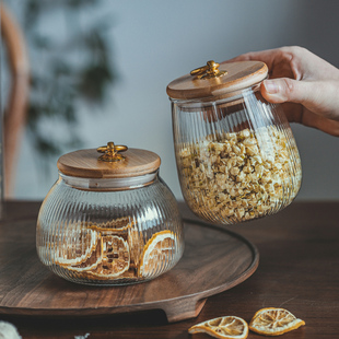 日式玻璃茶叶罐大号防潮密封罐茶盒空盒散茶存茶罐装茶叶的储存罐