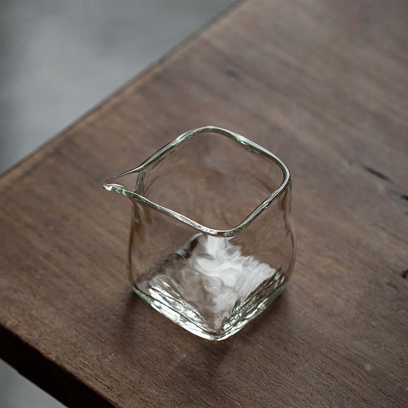 日式透明锤纹四方玻璃公道杯耐热分茶器加厚高硼硅茶海方形公道杯,餐饮具,公道杯,淘宝优惠券,粉丝福利购,淘宝优惠卷