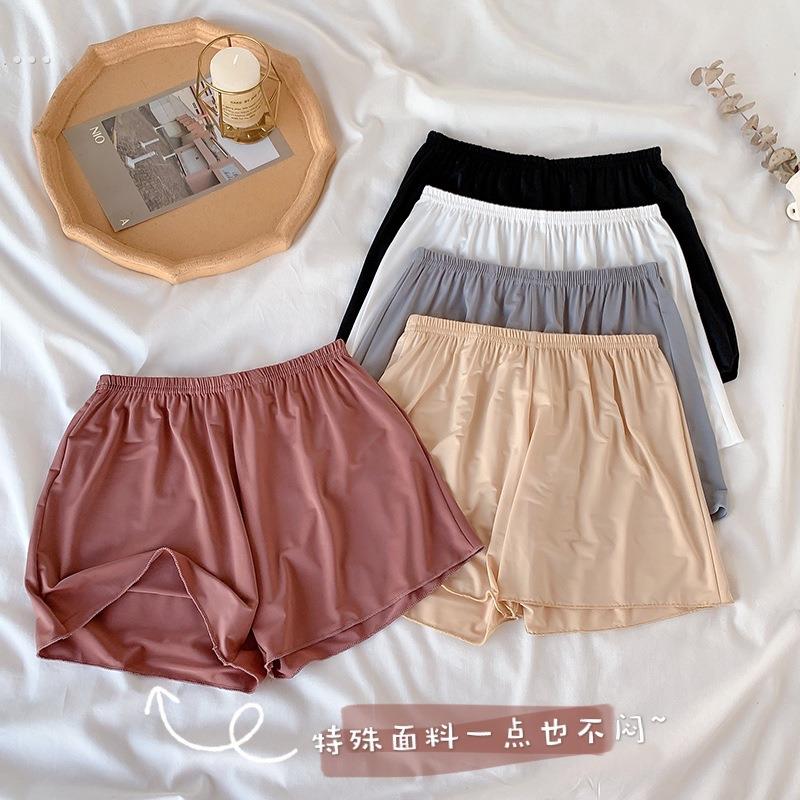 凉爽冰丝绸大码短裤女夏季宽松睡裤三分裤安全裤女士打底裤家居裤
