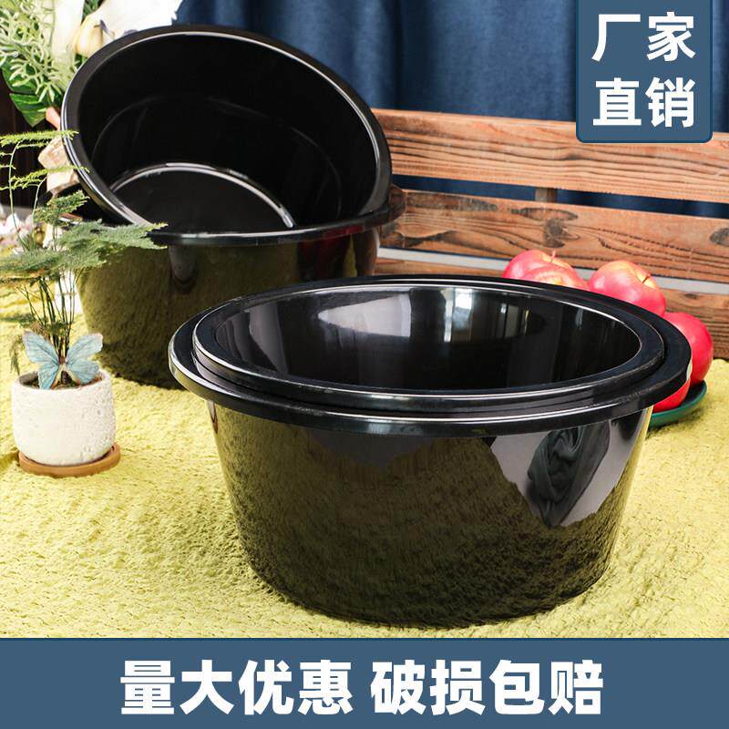 养殖场施肥盆圆形建筑盆塑料黑色砂浆盆房屋装修和泥盆大号水泥盆