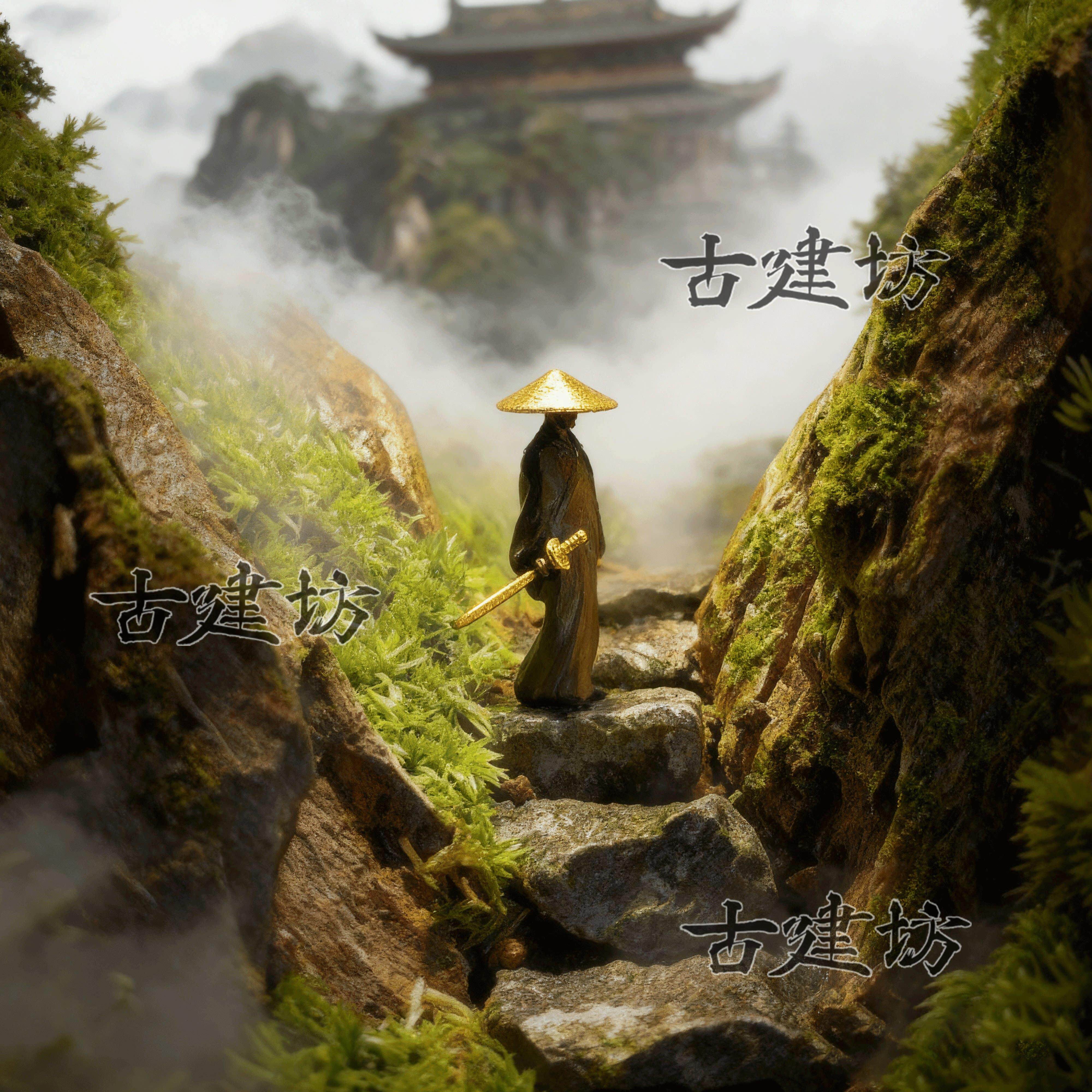 江湖故人古风侠客小摆件假山水陆缸微景观盆景造景树脂微缩小人物