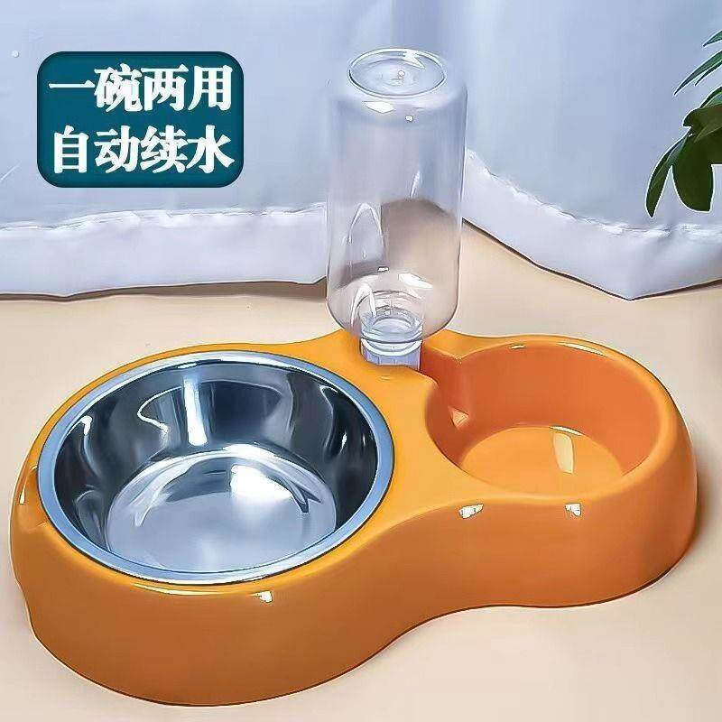 猫碗狗盆狗碗两用宠物碗双碗自动饮水猫防滑猫盆狗狗猫咪食盆用品