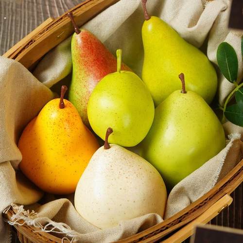 仿真青梨子水果加重假水果模型雪梨黄梨影视道具早教橱窗展示教具