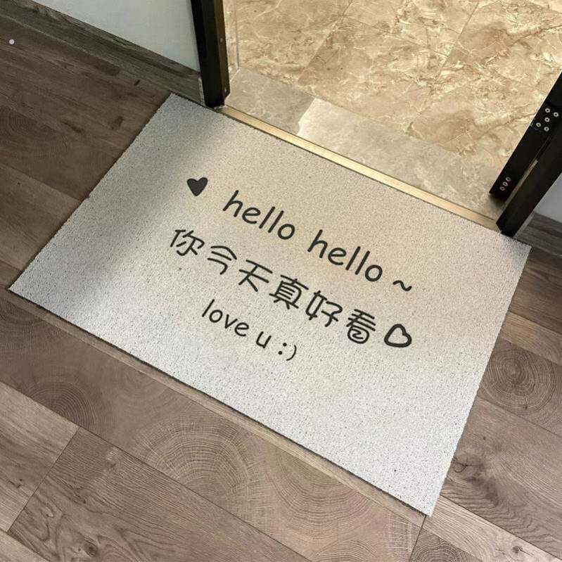 你今天看起来很好丝绸圈地毯入口门垫定制地板垫服装美甲美容店脚