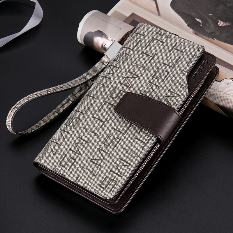 Mashalanti男士新款钱包高级时尚长款钱夹商务休闲多卡位男款皮夹