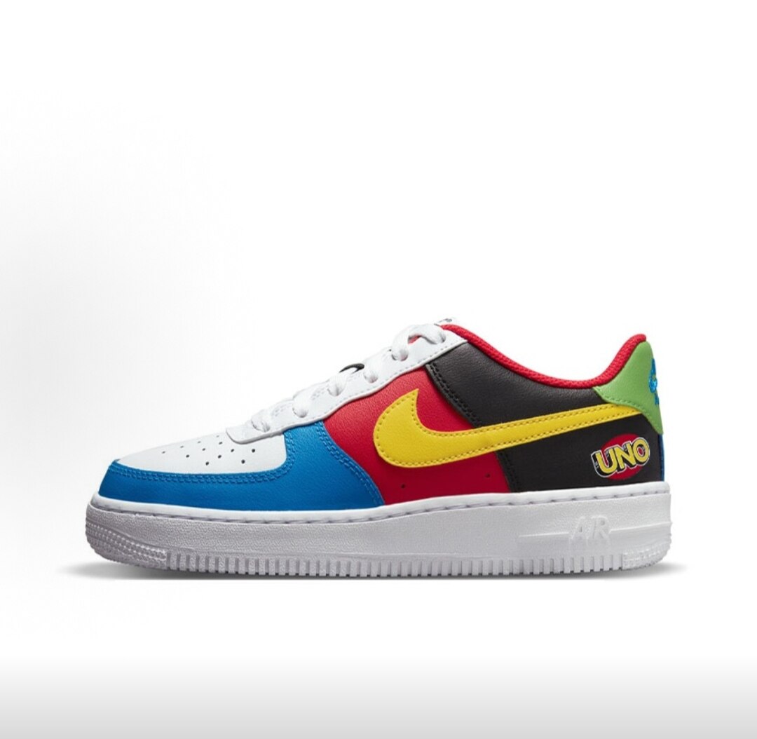 Nike Air Force 1 舒适日常 防滑减震耐磨 低帮 儿童板鞋 蓝白红
