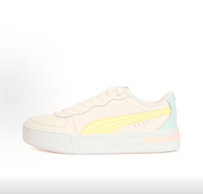 PUMA彪马 Skye Trainers 二层牛皮织物 舒适百搭低帮板鞋  粉黄