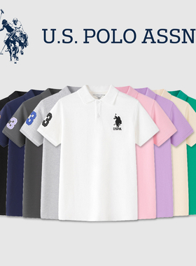 USPOLO男童大童polo衫短袖夏季POLO领T恤女童2025新款儿童半袖