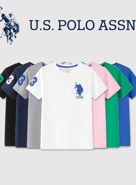 USPOLO童装短袖T恤男童 polo衫 夏季儿童品牌体衫 上衣女大童纯棉