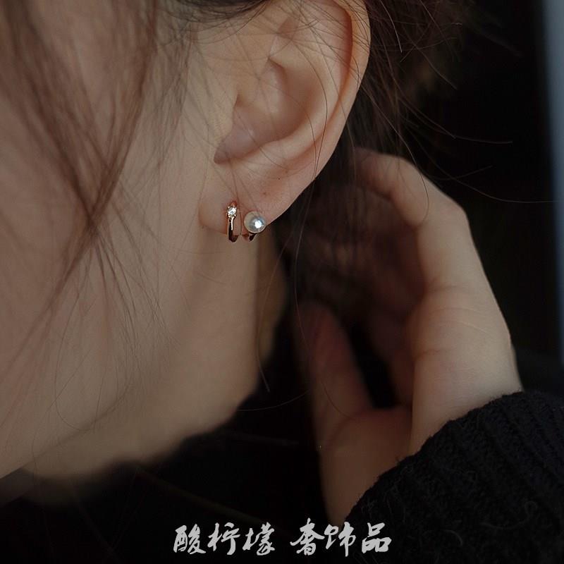 韩国代购高级大气珍珠耳钉女小众个性高级气质耳饰耳环2024年新款