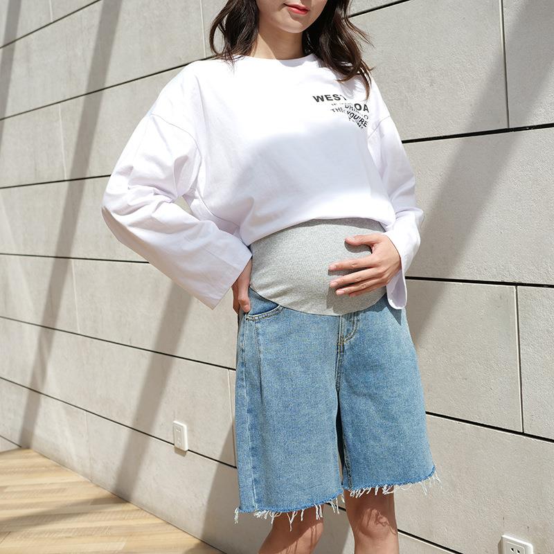 韵十八新款夏季孕妇子裤子5牛仔短裤外穿托中长腹裤孕妇分装82628
