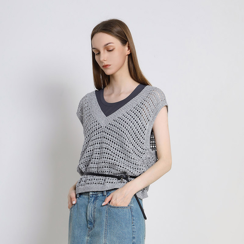 简表达25年夏季新款针织马甲