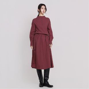 Jane 简表达高智感优雅天鹅颈纯色女士连衣裙CLY62006 express