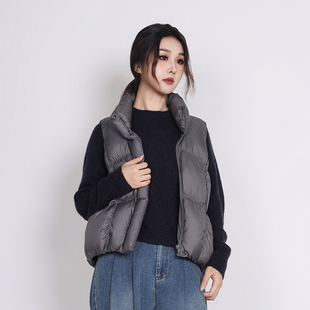 Jane express/简表达90%充绒量新款鸭绒百搭短款羽绒马甲DYR53001