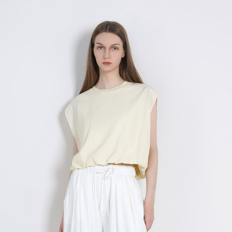 简表达25年夏季新款无袖短款衬衫