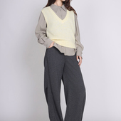 简表达25冬新款 Jane express 毛织马甲休闲针织背心设计DMS51007