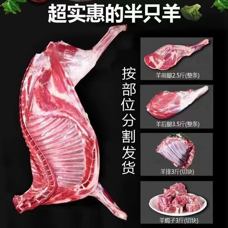 内蒙古锡林郭勒盟新鲜现杀半只羊生羊排/肋排