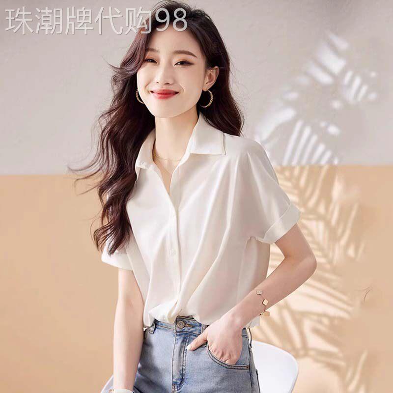 雪纺衬衫女2026新款夏季Polo领短袖高级感轻奢减龄洋气小衫上衣女
