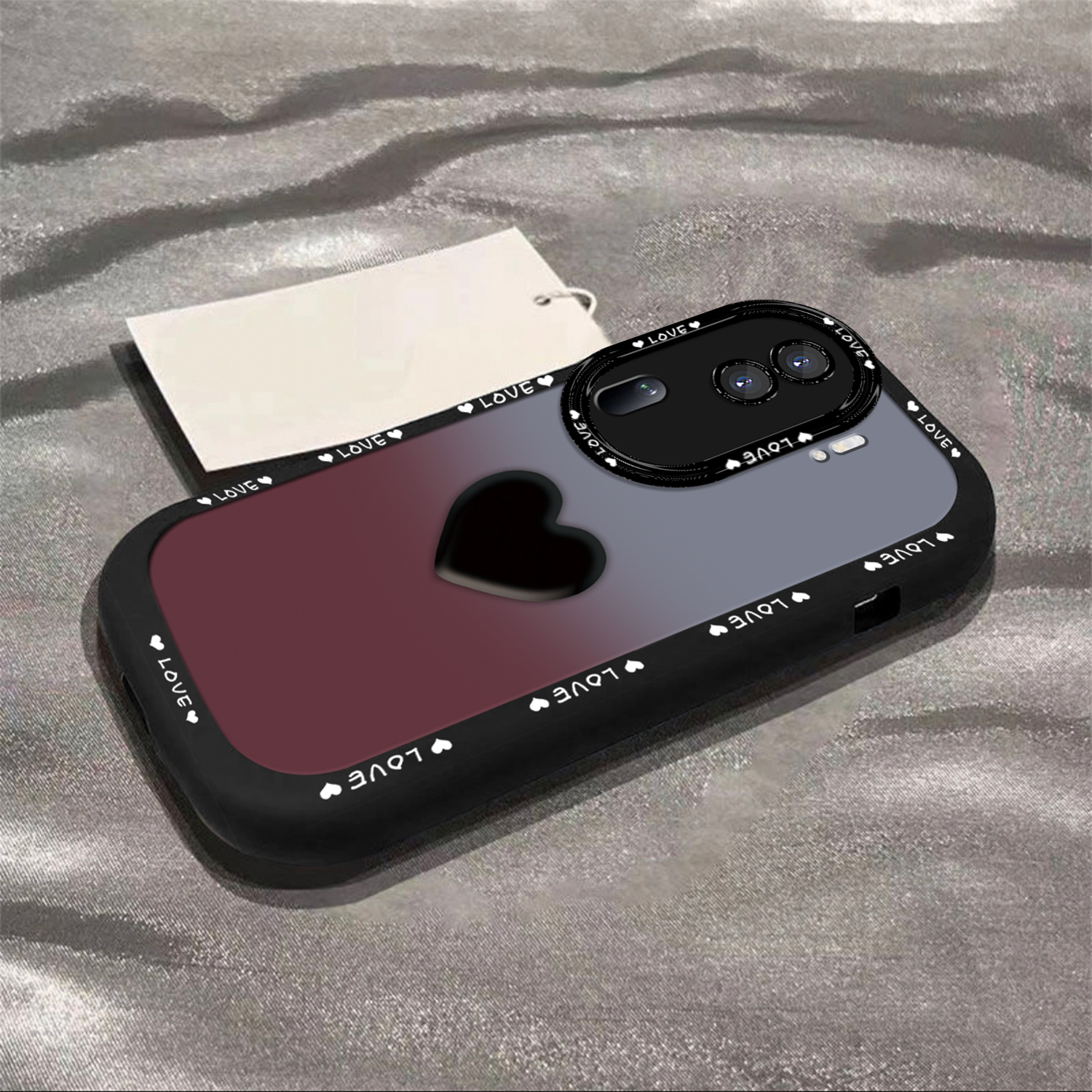 oppo型号渐变爱心软壳防摔手机壳