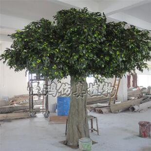 东莞市仿真榕树厂家大型玻璃钢包住榕树餐厅酒店人造榕树装饰