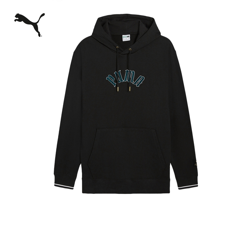 美式复古刺绣卫衣男抽绳连帽纯棉长袖套头衫628975puma官方奥莱