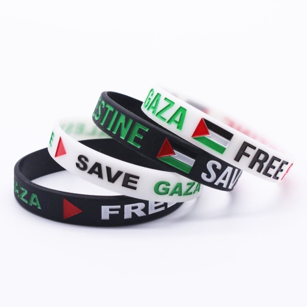 巴勒斯坦国旗手环信仰硅胶手环FREEPALSTINE手环SAVEGAZA球迷运动