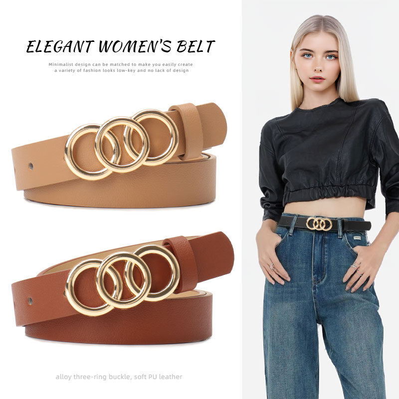 New fashionable alloy women's simple and versatile belt