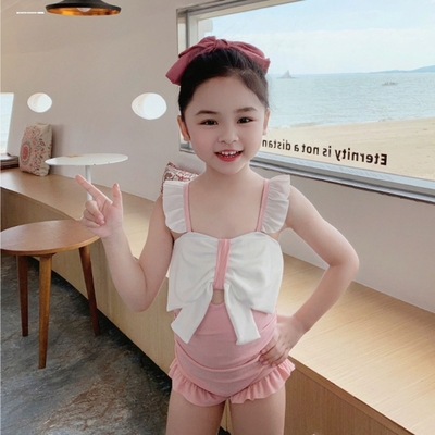 儿童泳衣女孩连体吊带泳裙女童游泳衣公主裙式小孩女宝宝甜美泳装
