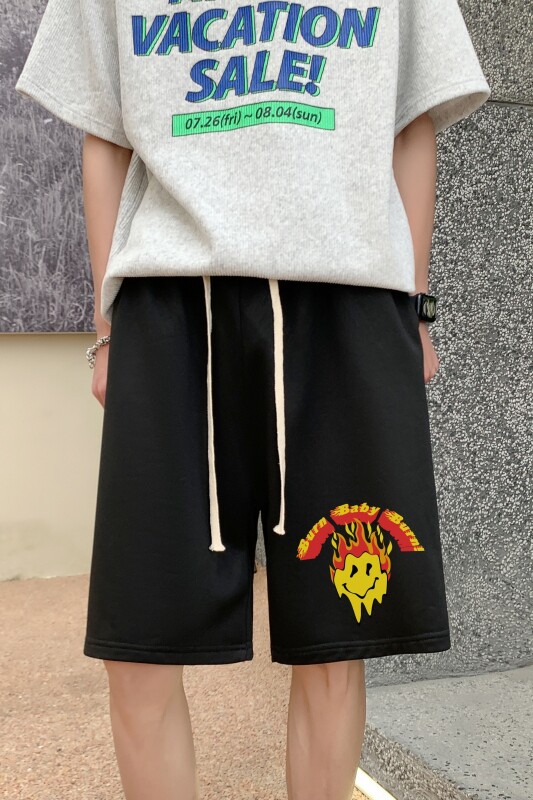 DD3679P28五分裤男夏短裤韩版潮流ins港风宽松短裤潮牌运动休闲,男装休闲裤,星座510A-6