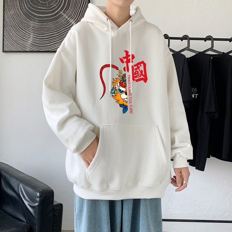 L3134P55港风本命年红色卫衣宽松连帽红色卫衣虎年红色喜庆卫衣,男装卫衣,星座510A-6