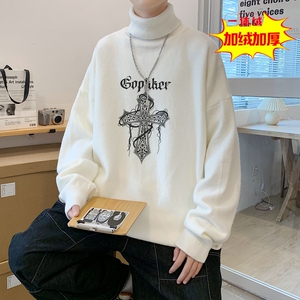 MGR6049P75卡通印花高领毛衣男生秋季复古时尚潮流 上衣 98图片