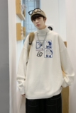 MG2692P65港风新款男生宽松长袖毛衣高领休闲线衣潮流休闲针织衫，男装针织衫/毛衣，星座510A-6