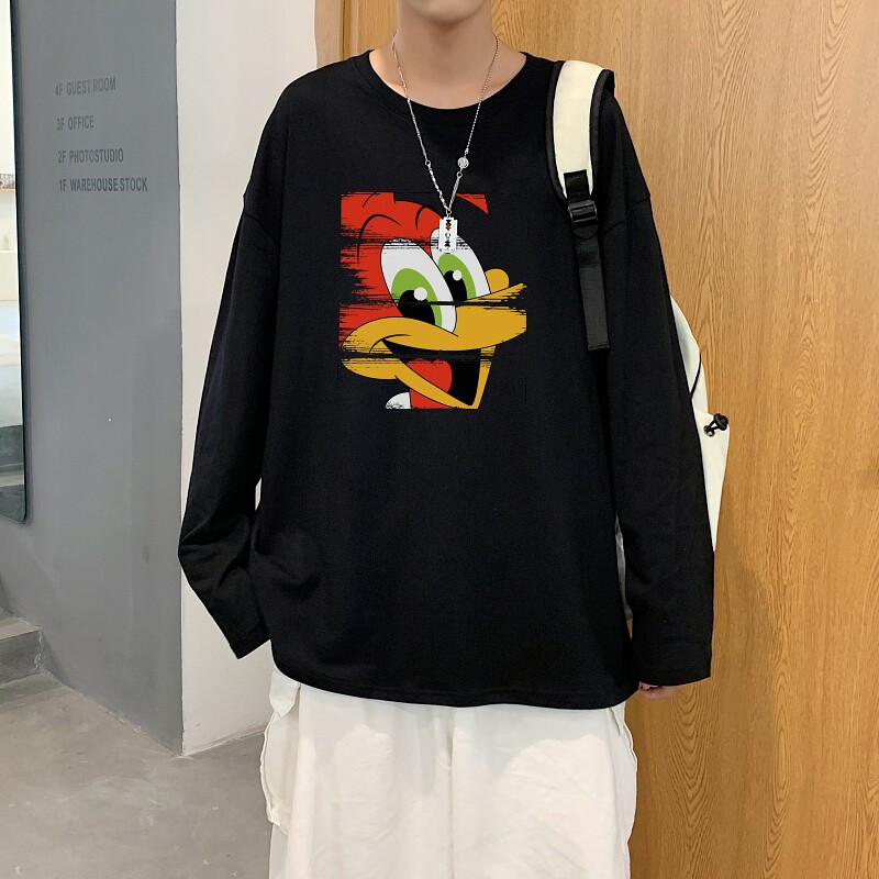 TC5189P30男长t恤长袖薄款夏季休闲纯棉体恤宽松青少年白色上衣,男装T恤,星座510A-6