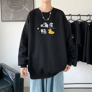 Y2490P38秋季新款港风印花圆领卫衣男潮宽松帅气百搭休闲外套图片