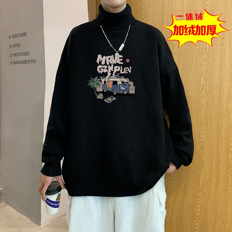 MGR6048P75美式复古高领卫衣男春秋季宽松长袖上衣服高街98,男装针织衫/毛衣,星座510A-6