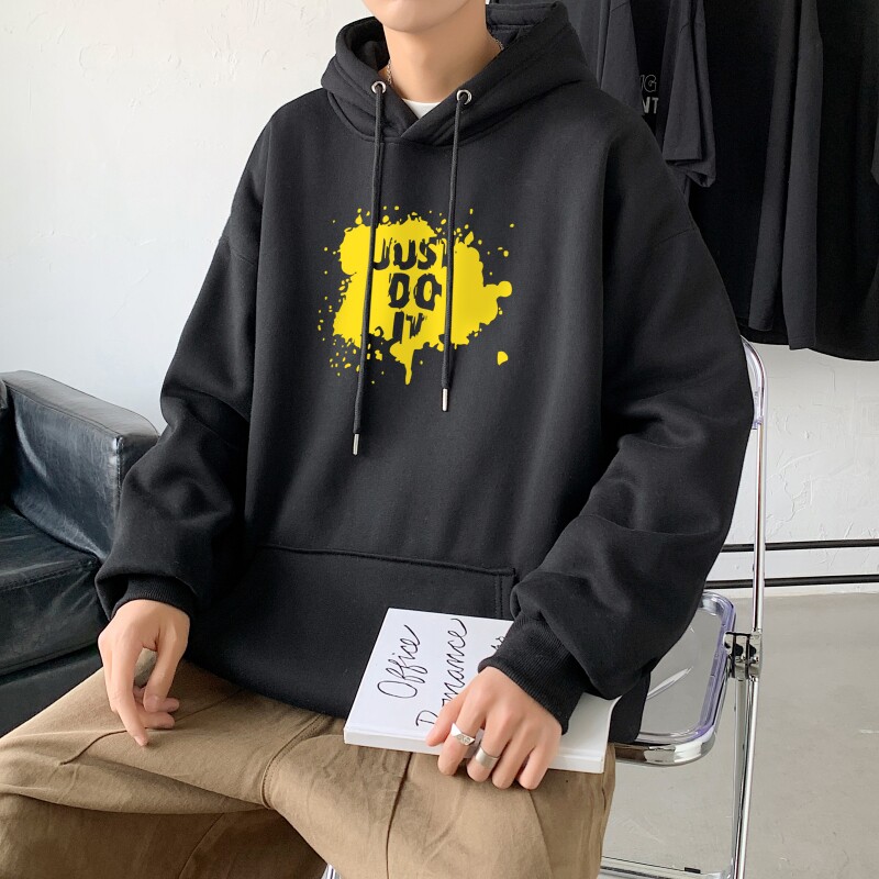 L2457P48宽松薄外套秋冬字母印花连帽卫衣新款男大码卫衣运动帽衫图片
