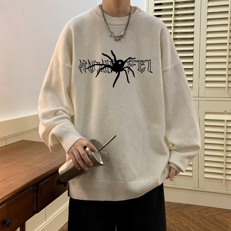 MD7362P45男生秋冬宽松毛衣外套男士潮流休闲针织衫圆领毛衣上衣,男装针织衫/毛衣,星座510A-6