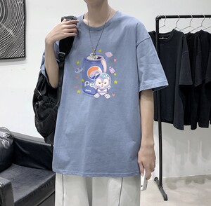 T2264P25港风室内夏装潮T恤男夏装款百搭印花短袖ins情侣装T恤图片