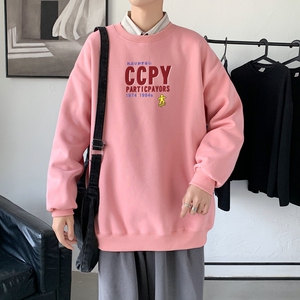 Y2426P38主推男圆领韩版运动外套ins港风青少年上衣21秋冬卫衣图片