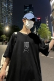 D2170P20港风外景纯棉男短袖港风净版小标印花宽松休闲情侣装T恤，男装T恤，星座510A-6